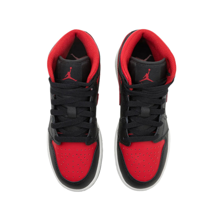 Air Jordan 1 Mid Schoen Bred (GS)