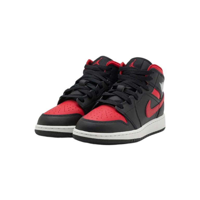 Air Jordan 1 Mid Schoen Bred (GS)