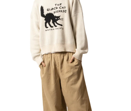 Kaotiko The Black Cat Record Sweater Ivory