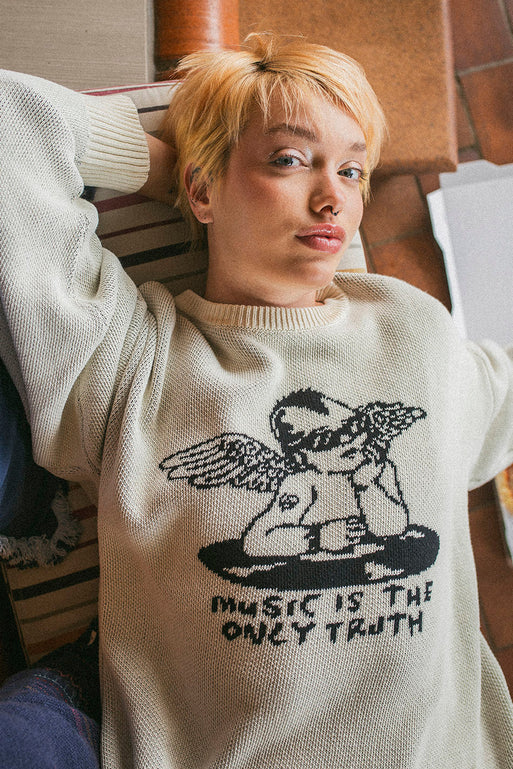 Kaotiko Angel Punk Sweater Ivory