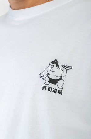 Kaotiko Noodle Temple longsleeve wit, close-up van de borstprint