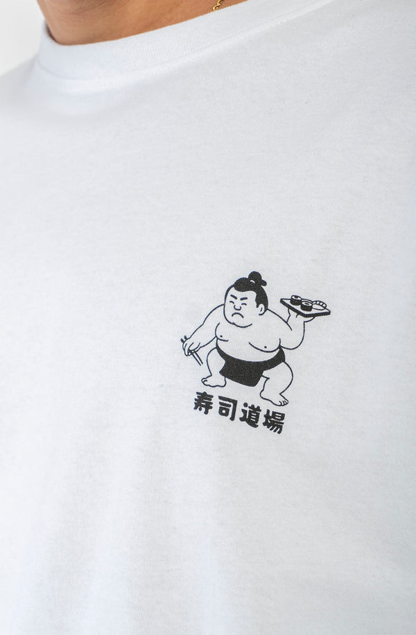 Kaotiko Noodle Temple longsleeve wit, close-up van de borstprint