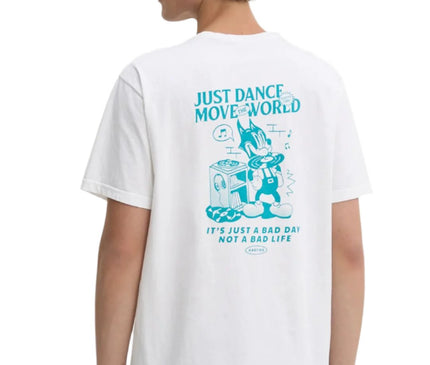 Kaotiko Washed Just Dance Cat Music T-shirt Wit