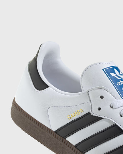 Adidas Originals Samba Unisex Sneaker Wit / Zwart Achterkant close up