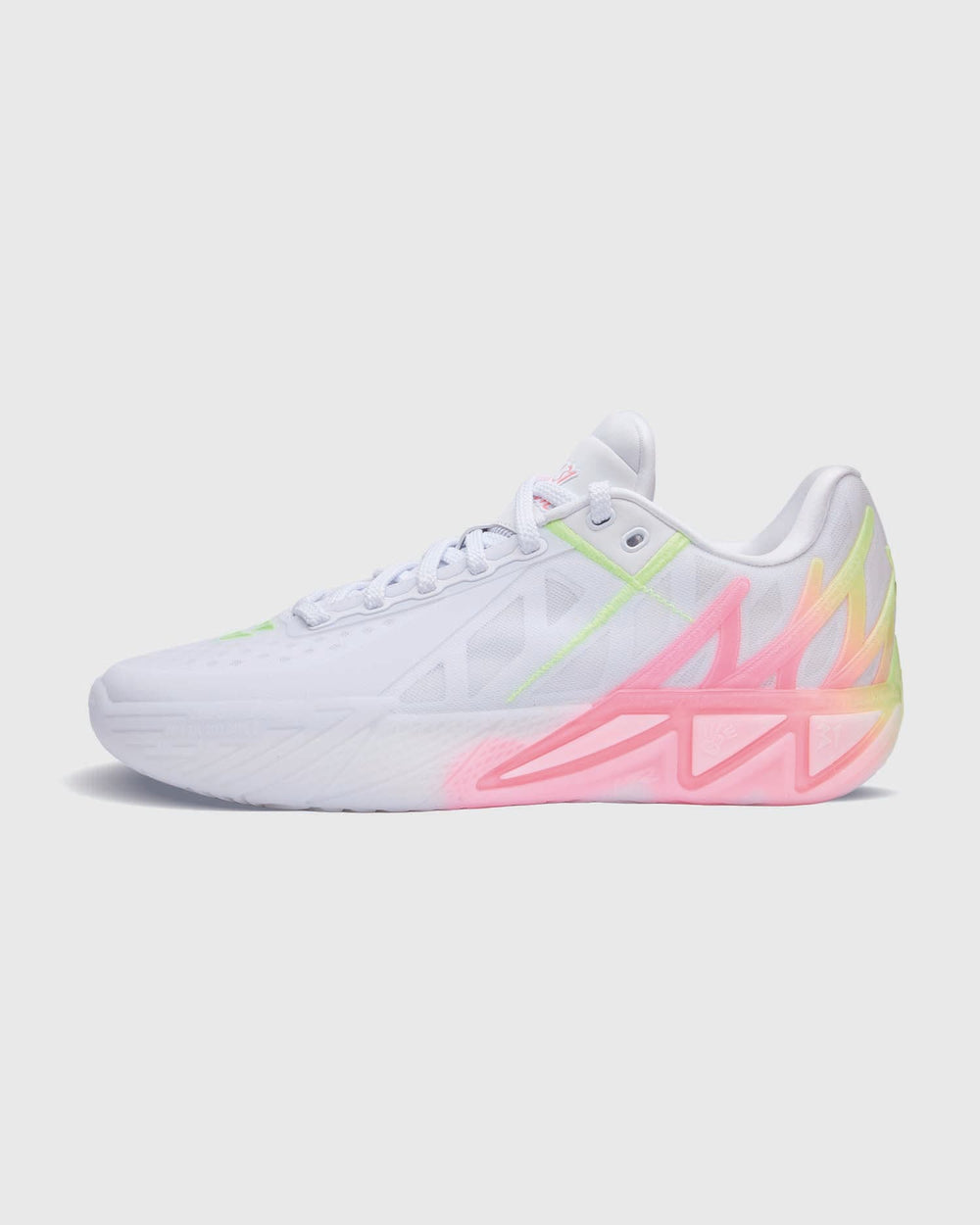Anta KT11 Klay Thompson Basketbalschoen Wit Neon linkerkant