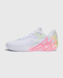 Anta KT11 Klay Thompson Basketbalschoen Wit Neon linkerkant