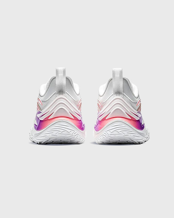 Anta Shock Wave 8 Basketbalschoen Wit Roze achteraanzicht