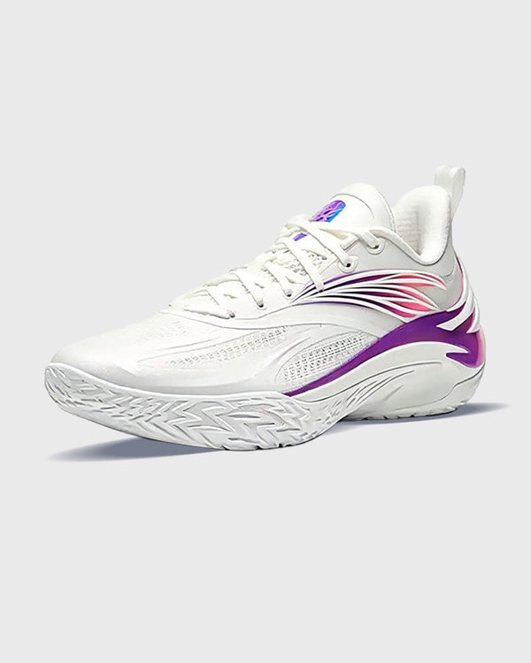 Anta Shock Wave 8 Basketbalschoen Wit Roze links