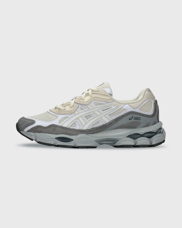 Asics Gel NYC Sneaker Cream White zijaanzicht linkerschoen