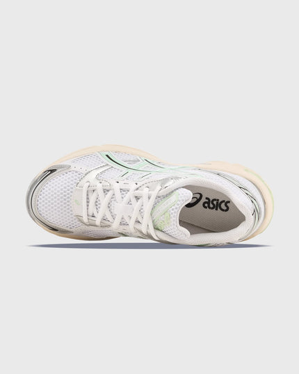 Asics Gel-1130 Sneaker Wit Mint bovenaanzicht, met een witte achtergrond
