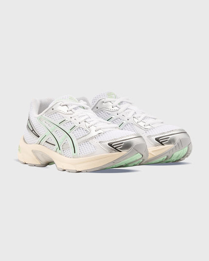 Asics Gel-1130 Sneaker Wit Mint zijaanzicht, met een witte achtergrond