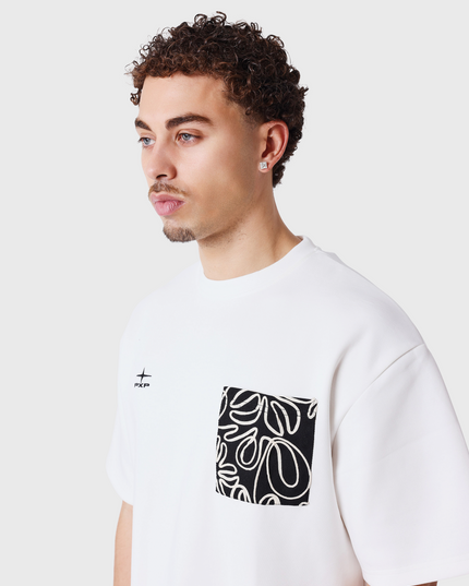 Bandana T-Shirt Wit model zijkant