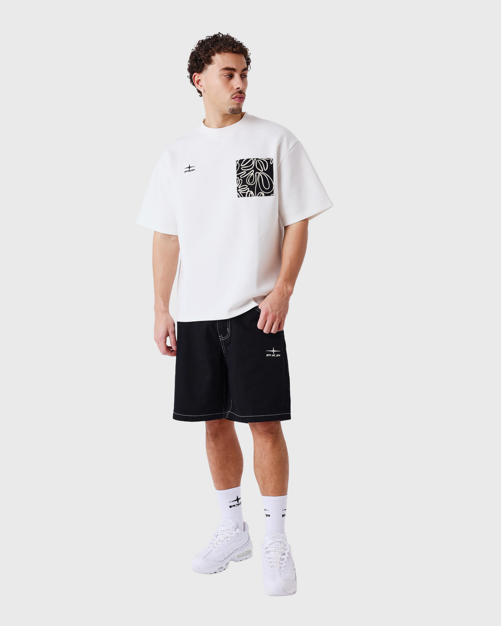 Bandana T-Shirt Wit voorkant met model