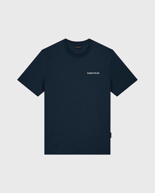 Baron Filou Backprint CLXVIII T-Shirt Navy voorkant met opdruk naam baron filou