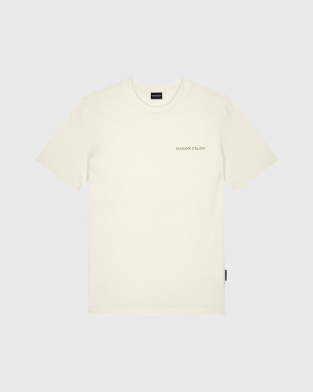 Baron Filou Backprint CXL T-Shirt Crème voorkant met opdruk baron filou letters