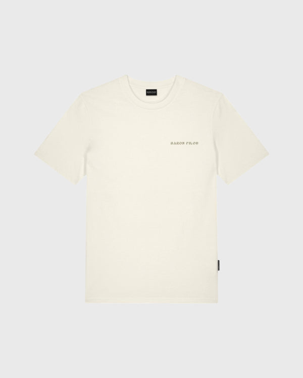 Baron Filou Backprint CXL T-Shirt Crème voorkant met opdruk baron filou letters