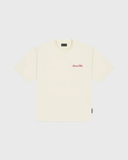 Baron Filou Backprint Lobster Gang T-Shirt Crème met opdruk baron filou letters in rood