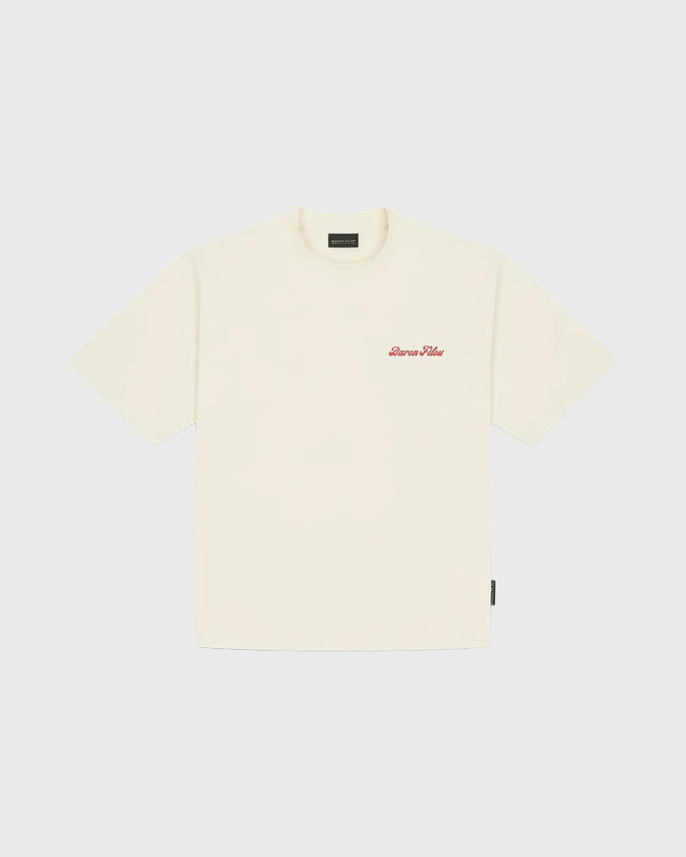 Baron Filou Backprint Lobster Gang T-Shirt Crème met kreeft op de rug geprint rood met horloge en tekst
