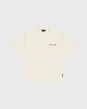 Baron Filou Backprint Lobster Gang T-Shirt Crème met opdruk baron filou letters in rood