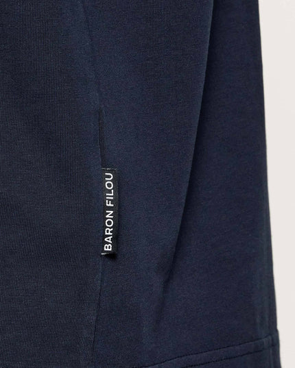 Baron Filou Backprint No Rush T-Shirt Navy label baron filou