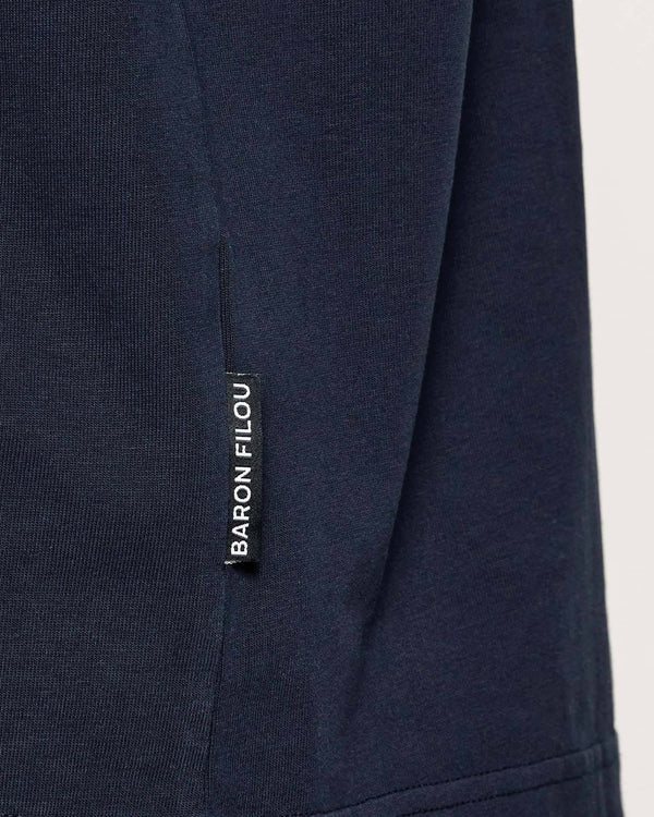 Baron Filou Backprint No Rush T-Shirt Navy label baron filou