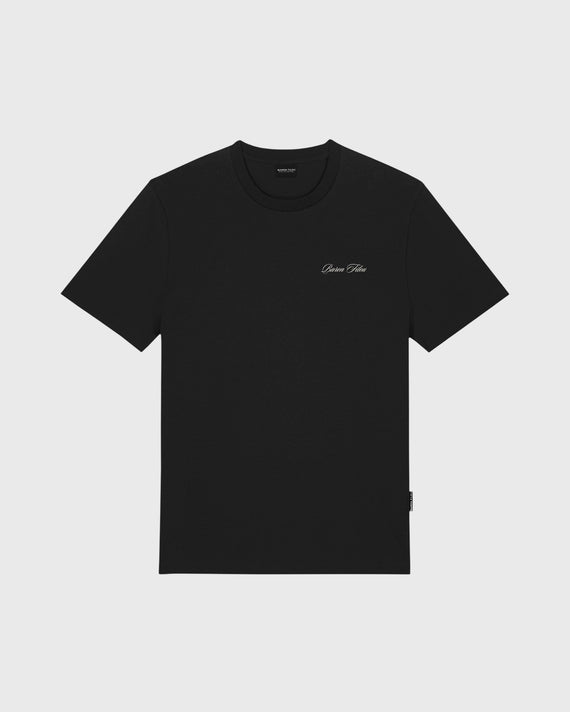 Baron Filou Oval Backprint CLXVIII T-Shirt Zwart Vooraanzicht met logo op borst