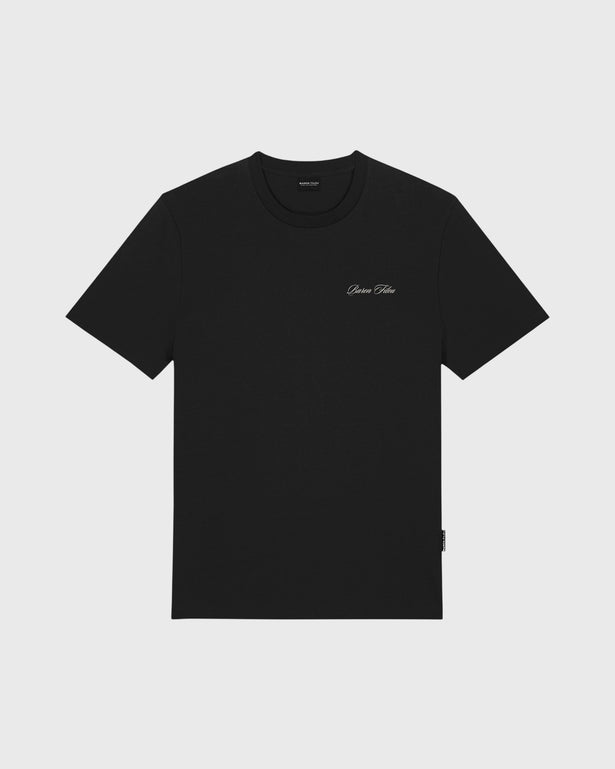 Baron Filou Oval Backprint CLXVIII T-Shirt Zwart Vooraanzicht met logo op borst