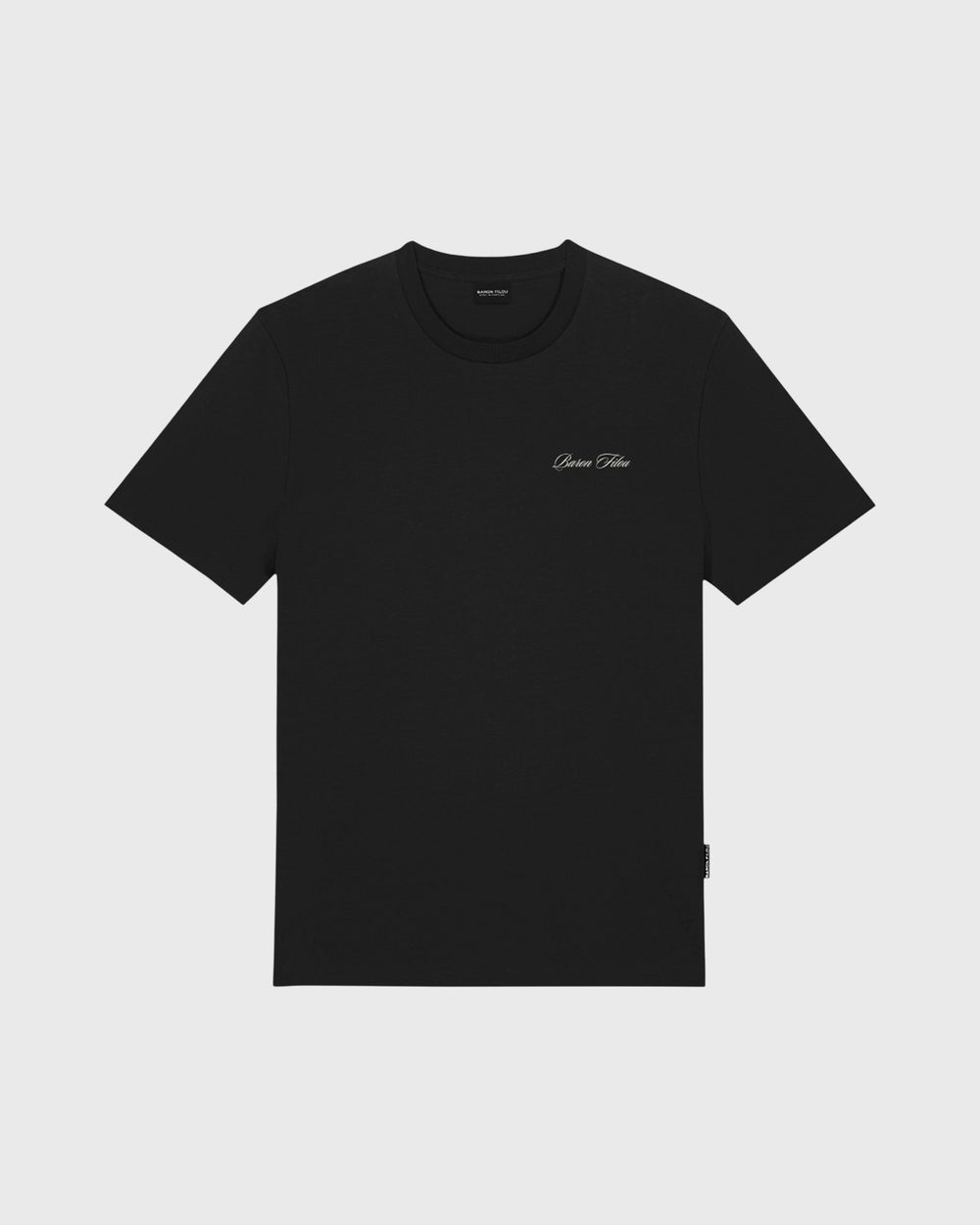 Baron Filou Oval Backprint CLXVIII T-Shirt Zwart Achteraanzicht met ronde afbeelding met beer opdruk