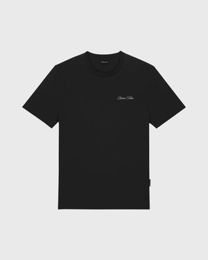 Baron Filou Oval Backprint CLXVIII T-Shirt Zwart Vooraanzicht met logo op borst