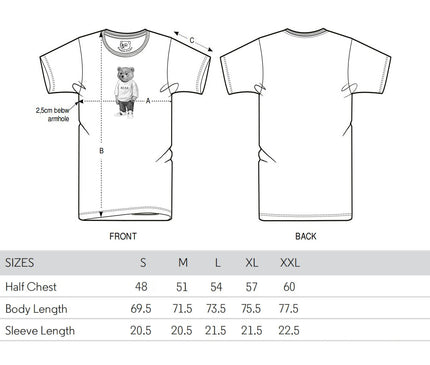 Baron-Filou-Organic-T-Shirt-Filou-LXVIII-White- Size-Chart