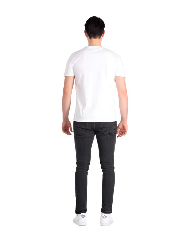 Baron-Filou-Organic-T-Shirt-Filou-LXVIII-White-Male-Model-Back-Side