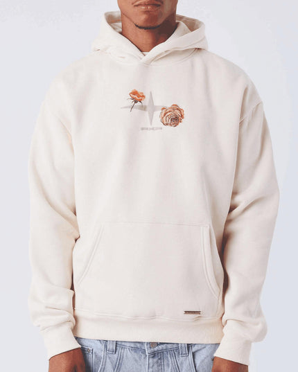 Project X Paris Gothic Roses Hoodie Crème vooraanzicht