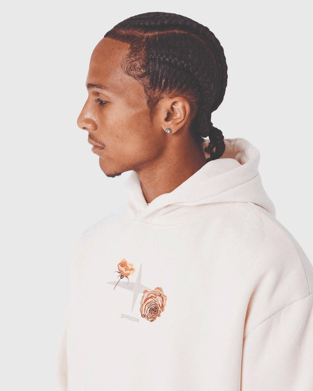 Project X Paris Gothic Roses Hoodie Crème zijaanzicht