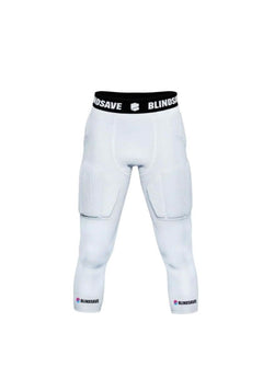 Protective 3/4 tights with full protection-Wit-voorkant