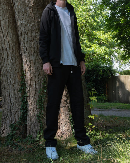 Burned Joggingpak zwart overall zip hoodie vest