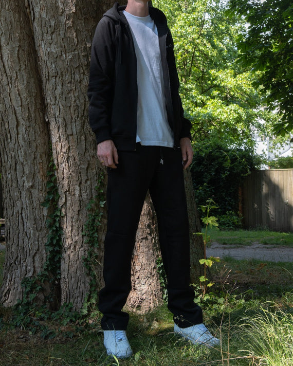 Burned Joggingpak zwart overall zip hoodie vest