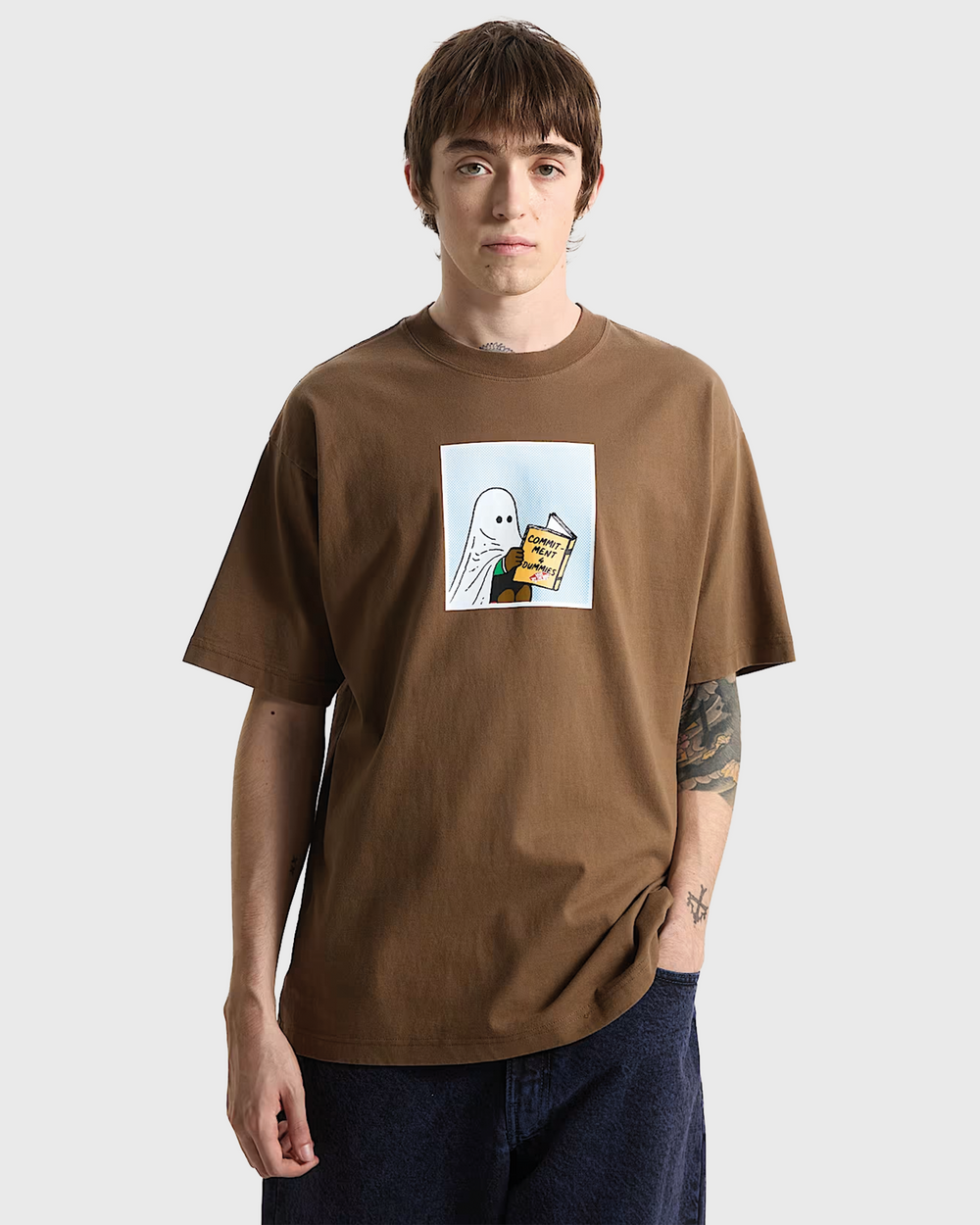 Commitment 4 Dummies Loose Tee Bruin Vooraanzicht 