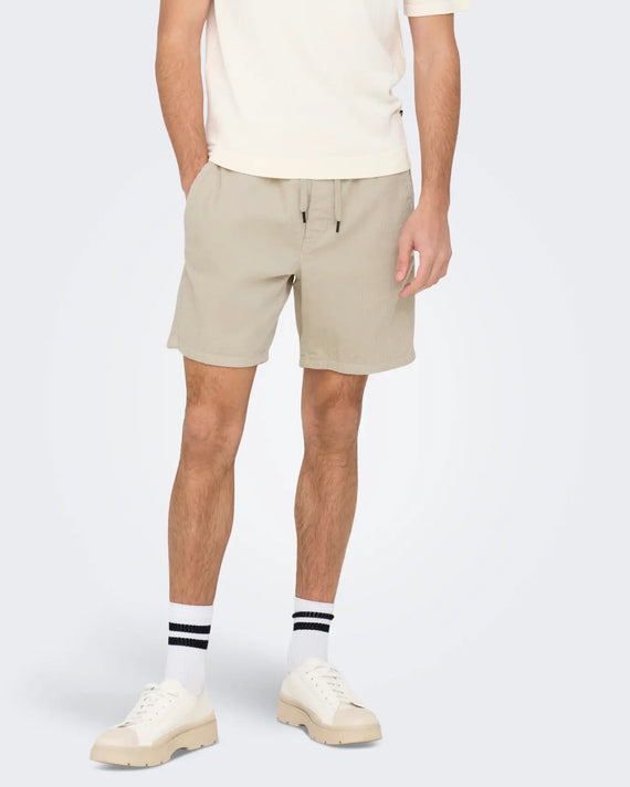 Only & Sons Tel Corduroy Short Beige