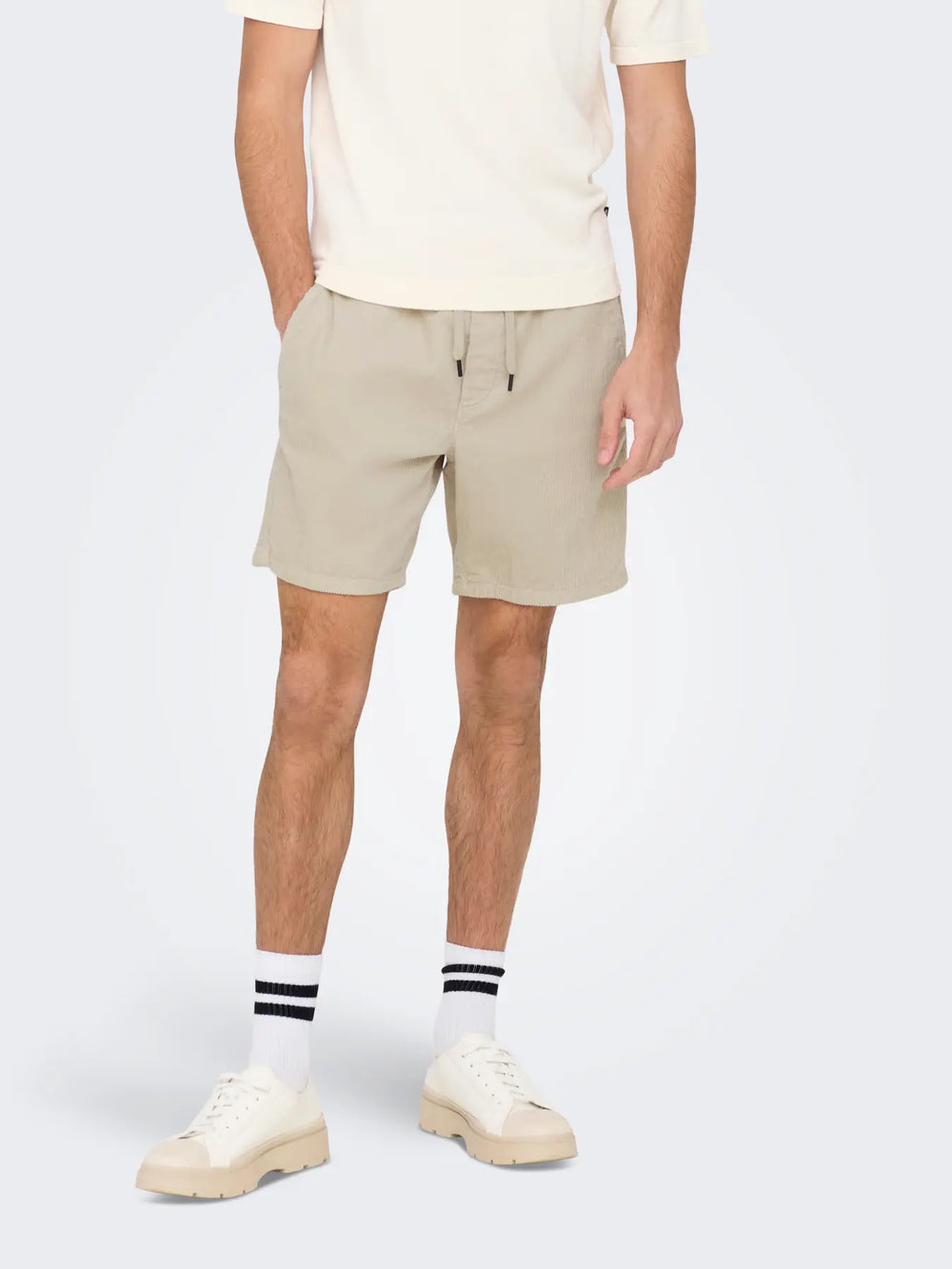 Only & Sons Tel Corduroy Short Beige