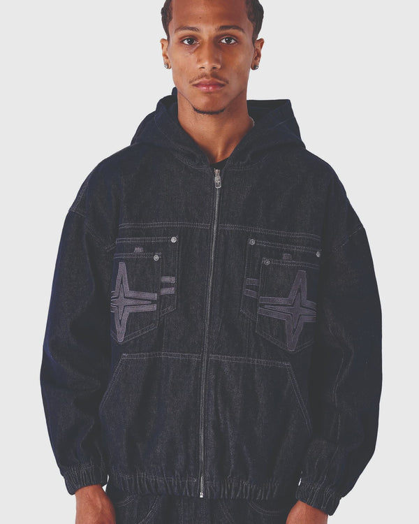 Project X Paris Denim Vest Donkerblauw vooraanzicht