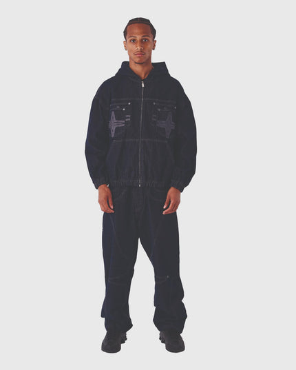 Project X Paris Denim Vest Donkerblauw verre aanzicht closed