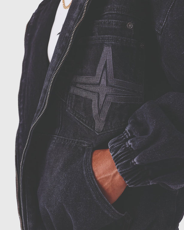 Project X Paris Denim Vest Donkerblauw handen in zakken