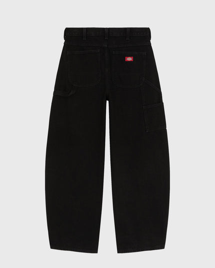 Dickies 998 Baggy Barrel Carpenter Lange Broek Zwart achterkant label dickies 