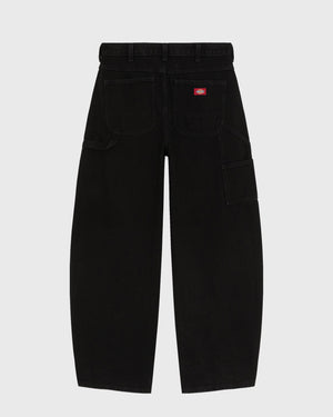 Dickies 998 Baggy Barrel Carpenter Lange Broek Zwart achterkant label dickies 
