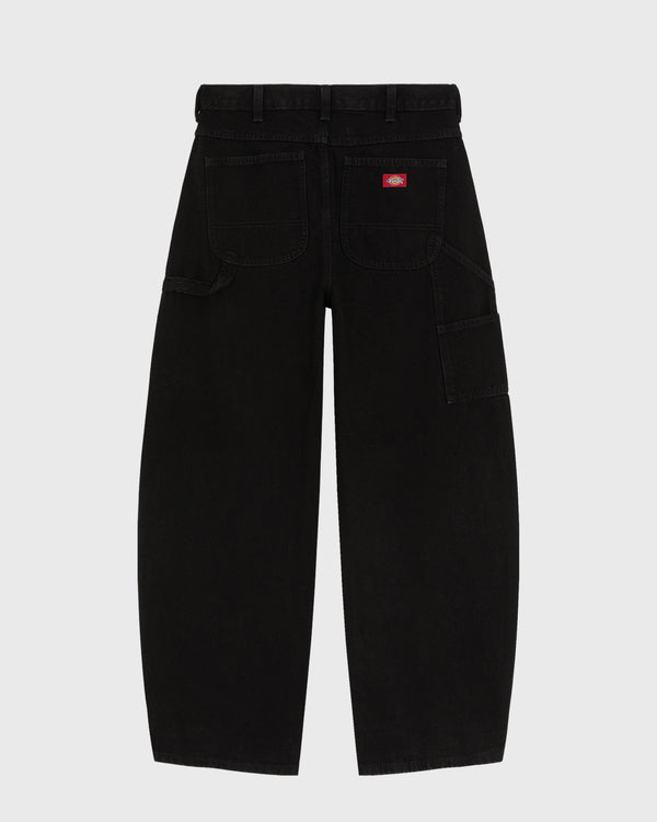 Dickies 998 Baggy Barrel Carpenter Lange Broek Zwart achterkant label dickies 