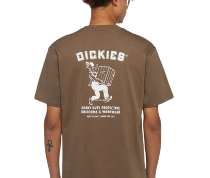 DickiesBuilderT-shirtBruin achterkantmodel