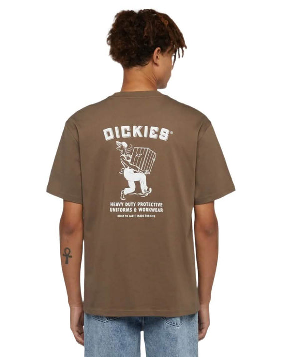 DickiesBuilderT-shirtBruin achterkantmodel