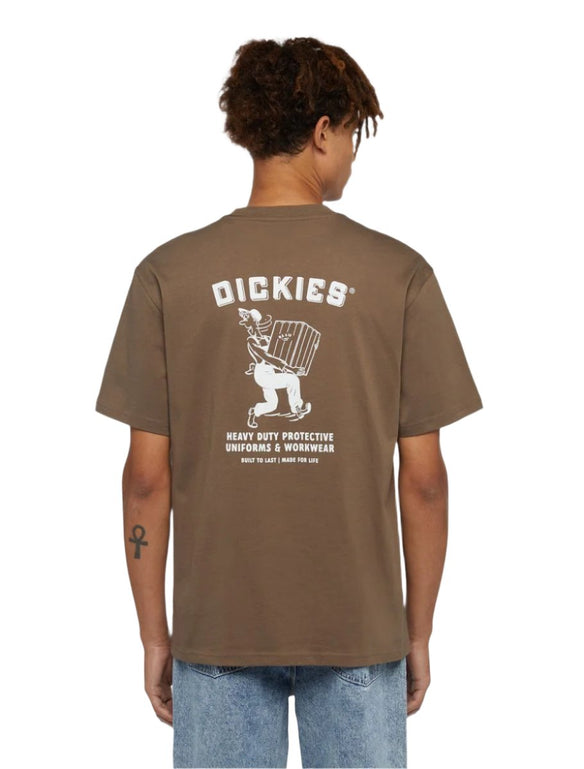 DickiesBuilderT-shirtBruin achterkantmodel