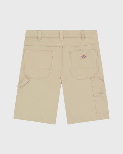 Dickies Canvas Carpenter Short Beige achterkant logo dickies broekzak 