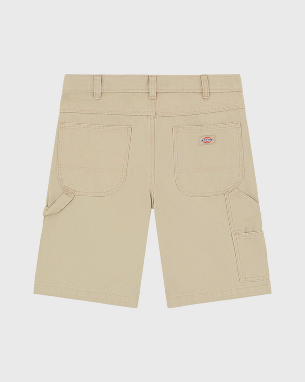 Dickies Canvas Carpenter Short Beige achterkant logo dickies broekzak 